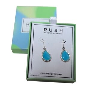 Silver and Blue Teardrop Earrings